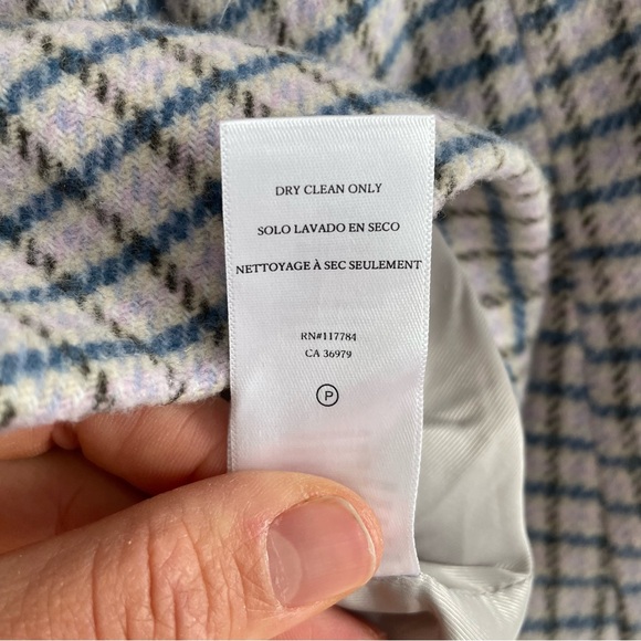 Rails Windsor Lilac Navy Mini Check Blazer Wool Blend Academia Office Size XS - Picture 15 of 15